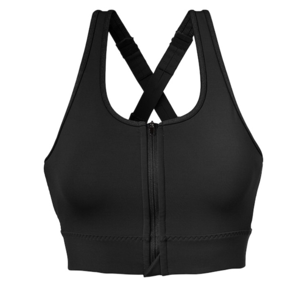 Athleta front zip stealth bra black XS NWT - Picture 7 of 8